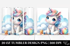Pastel Baby Unicorn on a Cloud | 20 Oz Tumbler Product Image 1