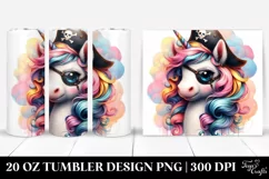 Artistic Unicorn Pirate Patch. 20 oz Tumbler Design Product Image 1