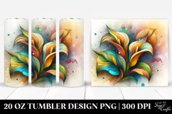 Abstract Wooden Calla Lily, HD 20 Oz Tumbler Product Image 1