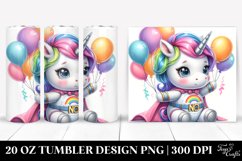 Baby Unicorn Hero with Balloons | 20 Oz Tumbler Product Image 1
