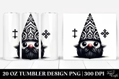 Funny Gothic Gnome Watercolor | 20 oz Tumbler Product Image 1