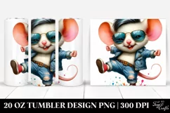 Cool Mouse Dance, Transparent 20 Oz Tumbler Product Image 1