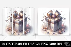 Digital Present Clipart, Transparent 20 Oz Tumbler Product Image 1
