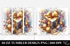 Digital Present Clipart, Transparent 20 Oz Tumbler Product Image 1