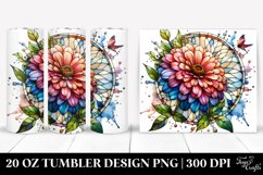stained glass zinnia with metallic insertions | 20 oz Product Image 1