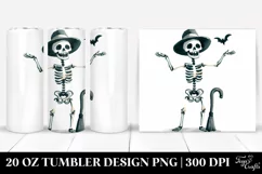 Watercolor Halloween Skeleton 20 Oz Tumbler Product Image 1
