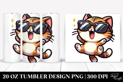 Cute Kitten with Sunglasses 20 Oz Tumbler Product Image 1