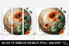stained glass nasturtium with wooden insertions | 20 oz Product Image 1