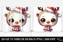 Watercolor Swan with Reindeer Horns, Transparent 20 Oz Product Image 1