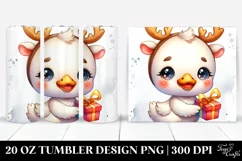 Watercolor Swan with Reindeer Horns, Transparent 20 Oz Product Image 1