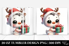 Watercolor Swan with Reindeer Horns, Transparent 20 Oz Product Image 1