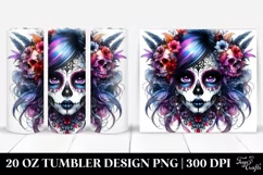 Vibrant Gothic Girl with Diamond Coquette Bow | 20 oz Product Image 1