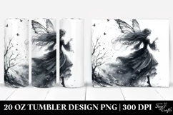 Whimsical Gothic Fairy in Watercolor Clipart Product Image 1