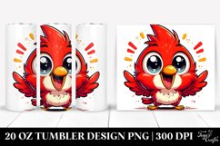 Colorful Baby Cardinal Cartoon | 20 Oz Tumbler Product Image 1