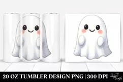 Simple Ghost Clipart, High-Res 20 Oz Tumbler Product Image 1