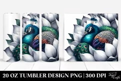 Sleeping Peacock Watercolor | 20 oz Tumbler Product Image 1