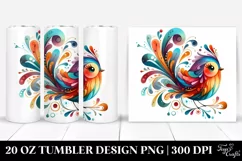 Colorful Bird Watercolor | 20 oz Tumbler Product Image 1
