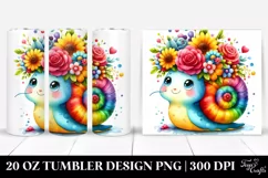 Cartoon Snail Flower Crown | 20 oz Tumbler Product Image 1