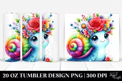 a Vibrant Flower Crown Snail | 20 oz Tumbler Product Image 1