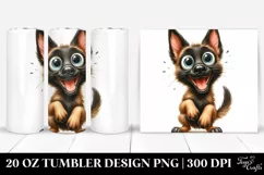 Malinois Watercolor Crazy Looking | 20 oz Tumbler Product Image 1