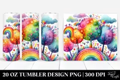 Vibrant Rainbow Trees Watercolor | 20 oz Tumbler Product Image 1