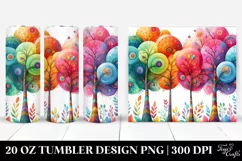 Vibrant Rainbow Trees Watercolor | 20 oz Tumbler Product Image 1