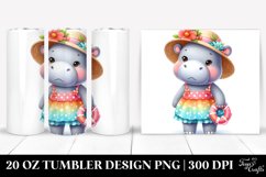 Cute Baby Hippo Watercolor | 20 oz Tumbler Product Image 1