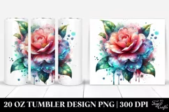 Abstract Shiny Camellia Watercolor | 20 oz Tumbler Product Image 1
