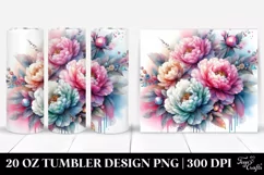 Pastel Peonies with Diamonds | 20 oz Tumbler Product Image 1