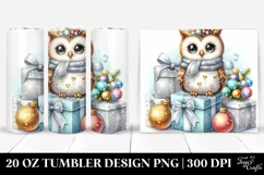 Cute Owl with Christmas Presents, 20 Oz Tumbler Product Image 1