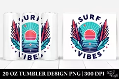 Summer Illustration with Surf Vibes | 20 oz Tumbler Product Image 1