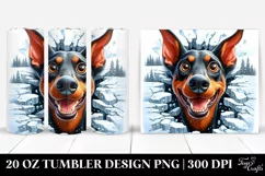Doberman Watercolor Crazy Looking | 20 oz Tumbler Product Image 1