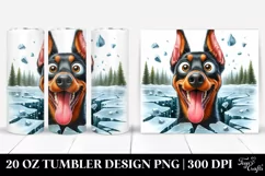 Doberman Watercolor Crazy Looking | 20 oz Tumbler Product Image 1