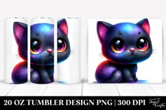 Cute Baby Black Cat Drawing | 20 oz Tumbler Product Image 1