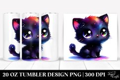 Cute Baby Black Cat Drawing | 20 oz Tumbler Product Image 1