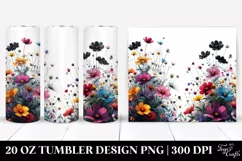watercolor wildflowers with vibrant black body | 20 oz Product Image 1