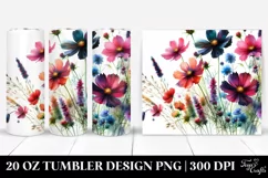 watercolor wildflowers with vibrant black body | 20 oz Product Image 1