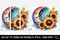 Colorful Half Moon and Stars 20 Oz Tumbler Product Image 1