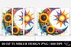 Colorful Half Moon and Stars 20 Oz Tumbler Product Image 1