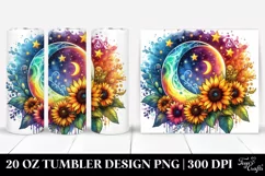 Colorful Half Moon and Stars 20 Oz Tumbler Product Image 1