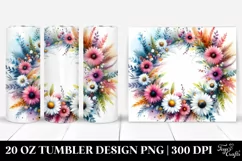 Vibrant Wreath with Daisies | 20 Oz Tumbler Product Image 1