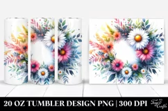 Vibrant Wreath with Daisies | 20 Oz Tumbler Product Image 1