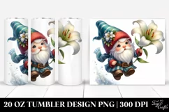 Cute Gnome with Lily | 20 Oz Tumbler Product Image 1
