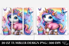 Cute Dressed Unicorn Drawing | 20 oz Tumbler Product Image 1