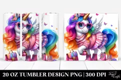 Cute Dressed Unicorn Drawing | 20 oz Tumbler Product Image 1