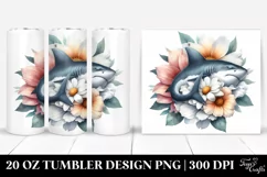 Shark Sleeping in Flower 20 Oz Tumbler Product Image 1