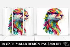 Vibrant Watercolor Otter Frame. 20 oz Tumbler Design Product Image 1