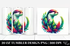 Abstract Otter Leaves. 20 Oz Tumbler Design Product Image 1