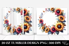 Vibrant Floral Frame with Sunflower Petals | 20 oz Tumbler Product Image 1