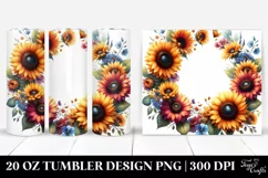 Vibrant Floral Frame with Sunflower Petals | 20 oz Tumbler Product Image 1